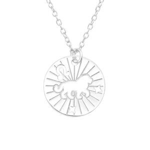 Sterling Silver Leo Laser Cutout Necklace